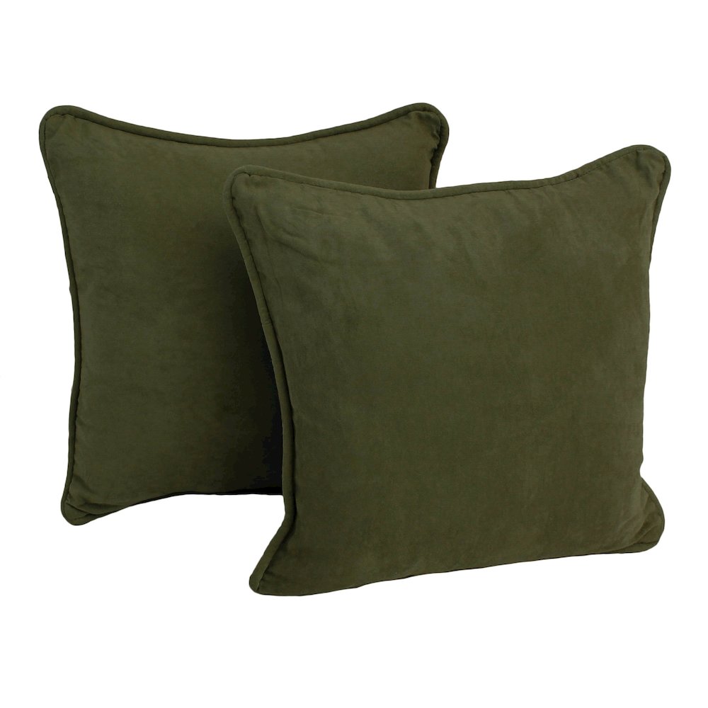 18-inch Double-corded Solid Microsuede Square Throw Pillows (Set of 2). Picture 1