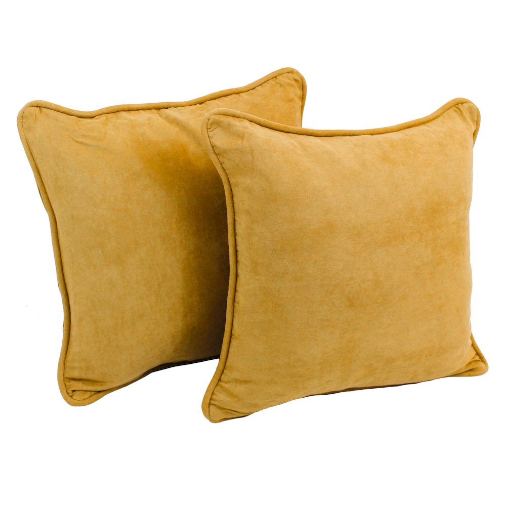 18-inch Double-corded Solid Microsuede Square Throw Pillows (Set of 2). Picture 1