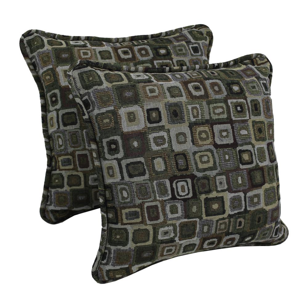 18-inch Double-corded Patterned Tapestry Square Throw Pillows with Inserts (Set of 2). Picture 1