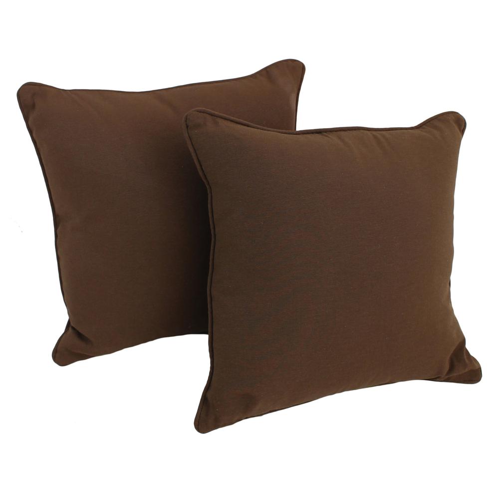 18-inch Double-corded Solid Twill Square Throw Pillows with Inserts (Set of 2) 9810-CD-S2-TW-CH. Picture 1