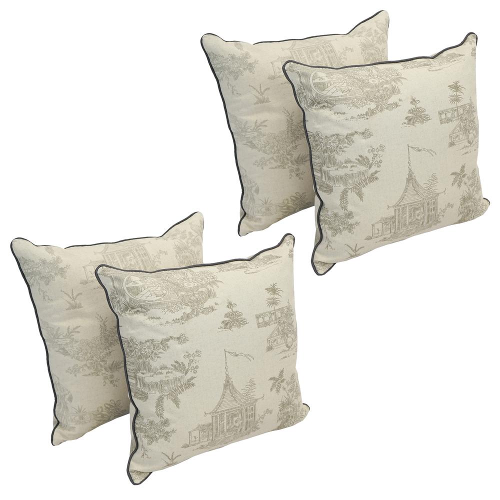 Blazing Needles 18-inch Corded Throw Pillows with Inserts (Set of 4). Picture 1