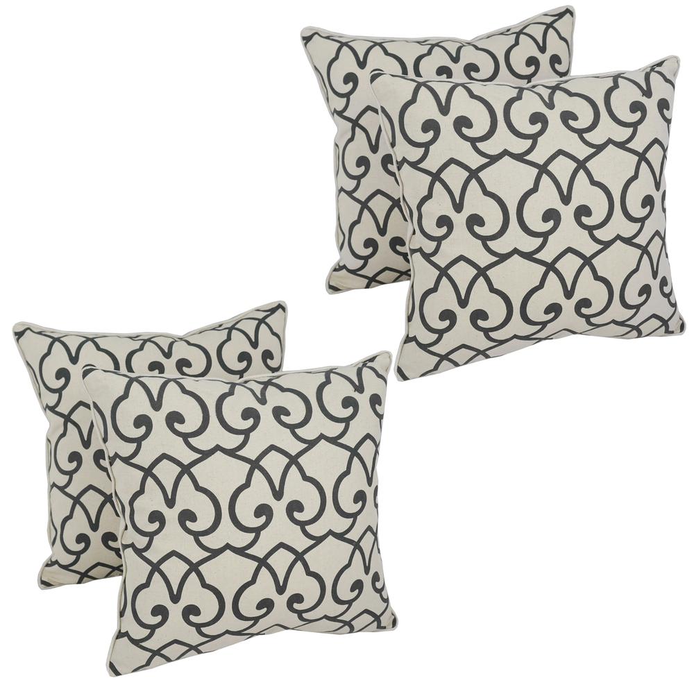 Blazing Needles 18-inch Corded Throw Pillows with Inserts (Set of 4). Picture 1
