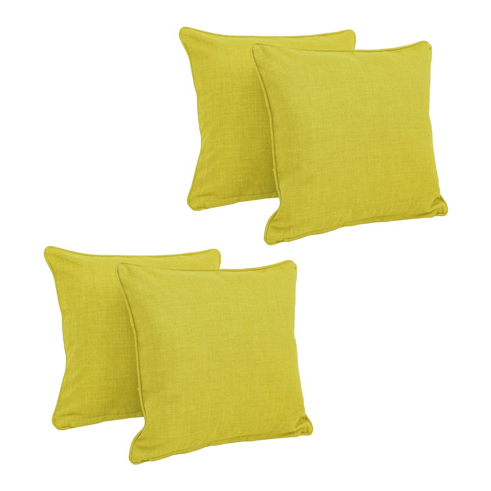 18-inch Double-corded Solid Outdoor Spun Polyester Square Throw Pillows with Inserts (Set of 4)  9810-CD-S4-REO-SOL-01. Picture 1