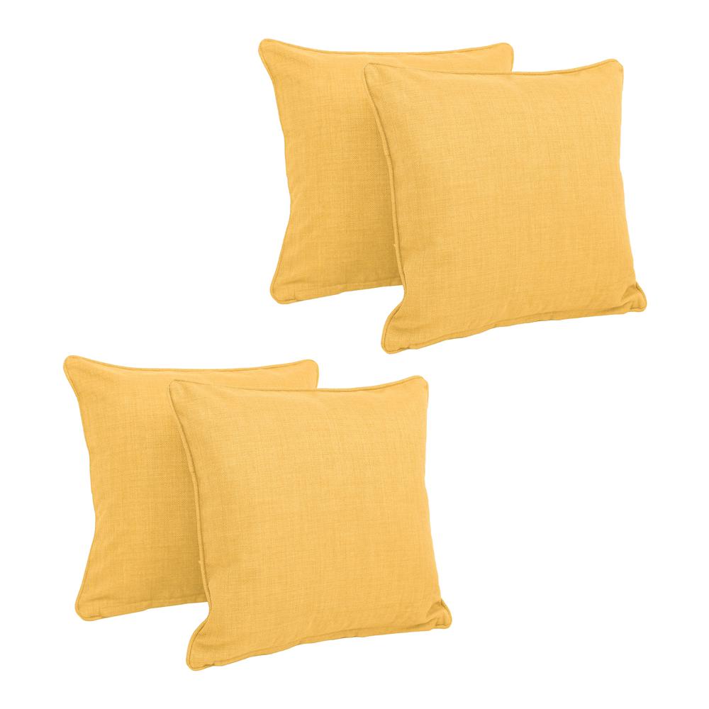 18-inch Double-corded Solid Outdoor Spun Polyester Square Throw Pillows with Inserts (Set of 4)  9810-CD-S4-REO-SOL-03. Picture 1