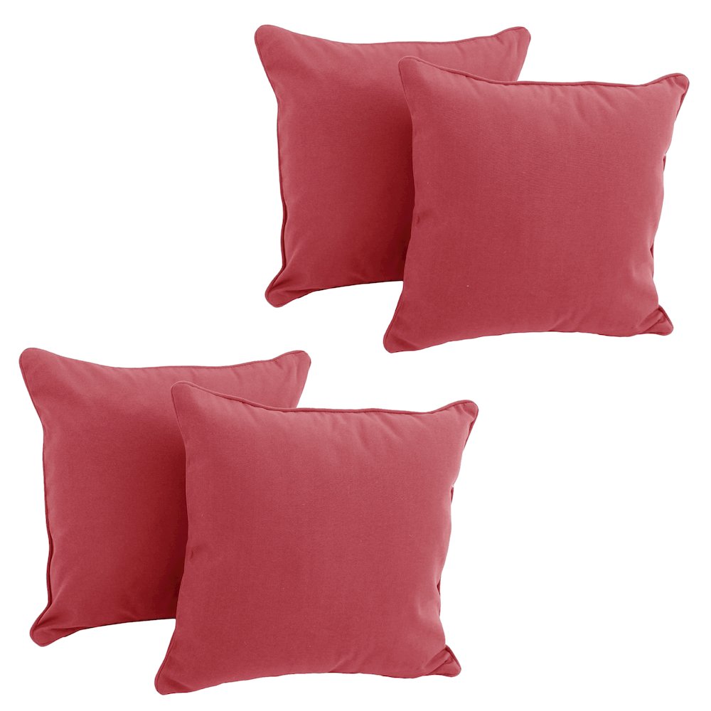 18-inch Double-corded Solid Twill Square Throw Pillows with Inserts (Set of 4). Picture 1