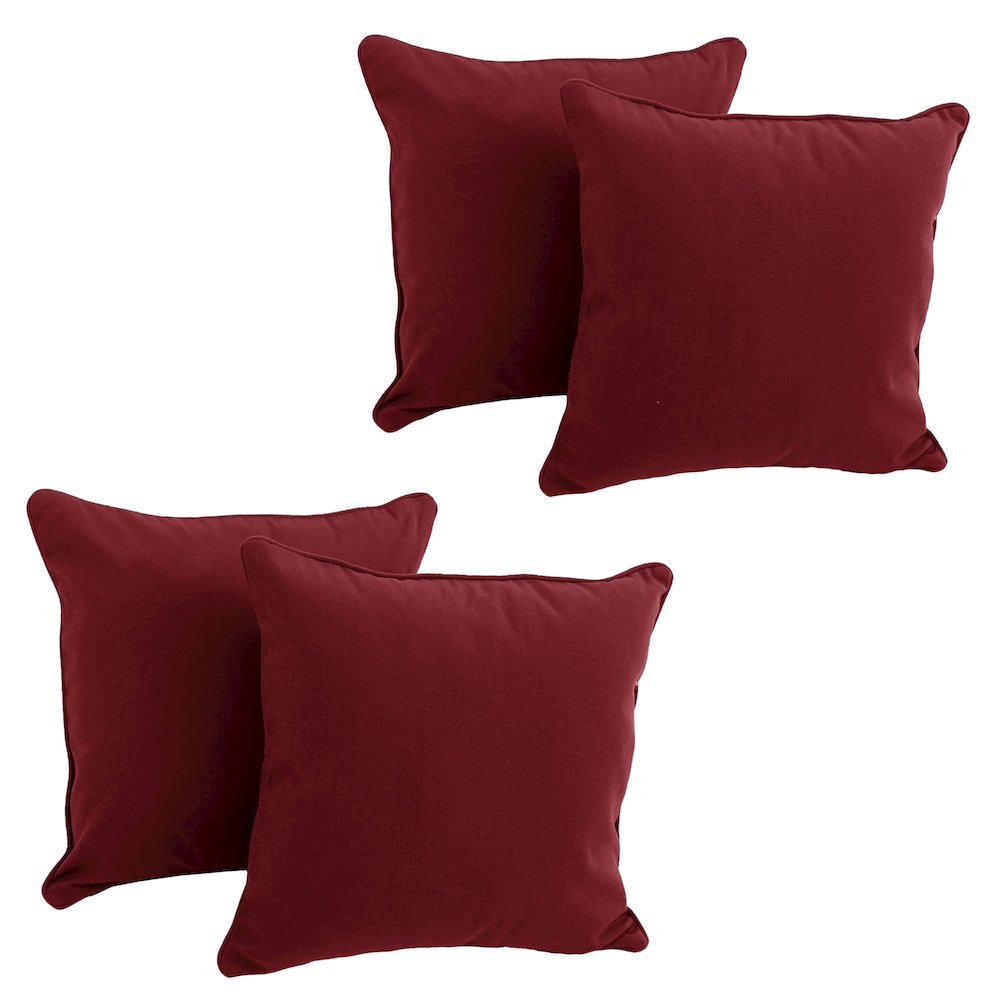 18-inch Double-corded Solid Twill Square Throw Pillows with Inserts (Set of 4). Picture 1