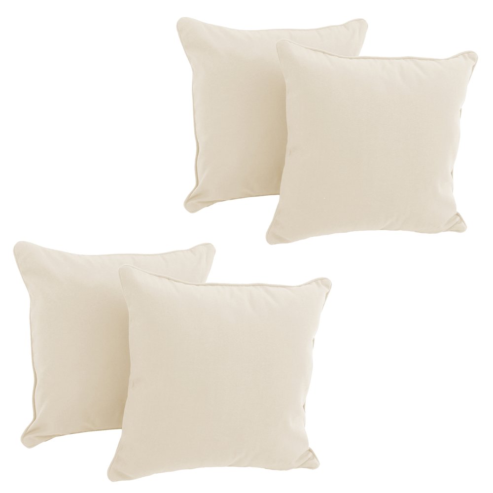 18-inch Double-corded Solid Twill Square Throw Pillows with Inserts (Set of 4). Picture 1