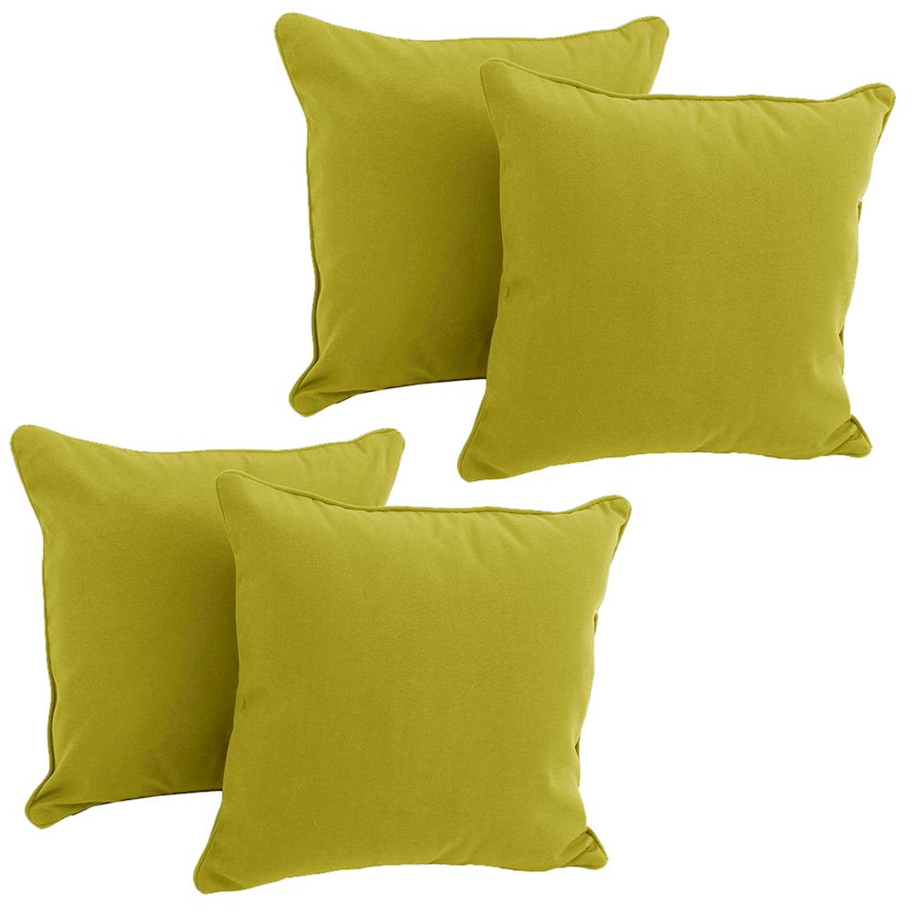18-inch Double-corded Solid Twill Square Throw Pillows with Inserts (Set of 4). Picture 1