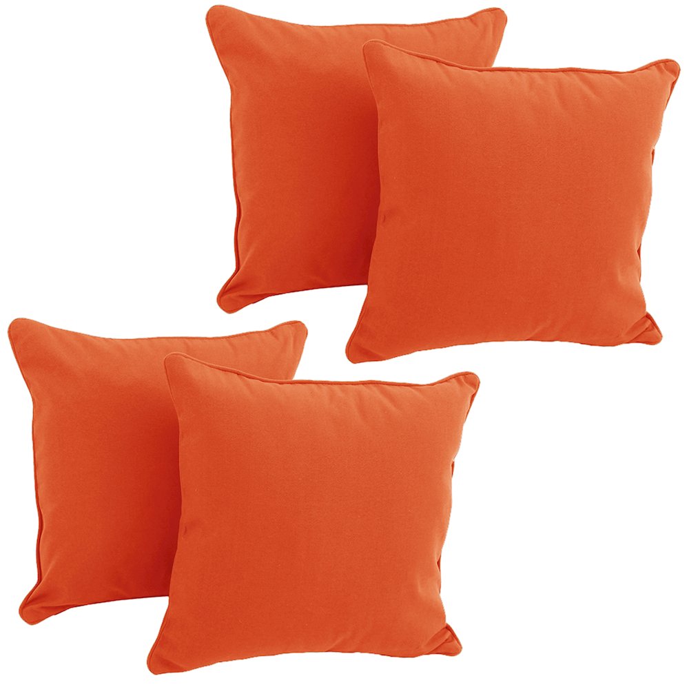 18-inch Double-corded Solid Twill Square Throw Pillows with Inserts (Set of 4). Picture 1