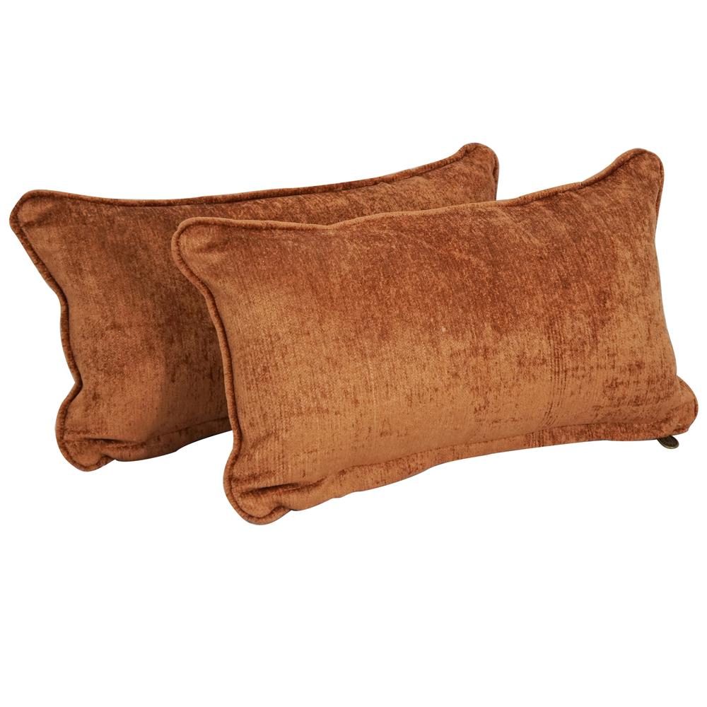 18-inch Double-corded Patterned Jacquard Chenille Rectangular Throw Pillows with Inserts (Set of 2)  9811-CD-S2-JCH-CO-46. Picture 1