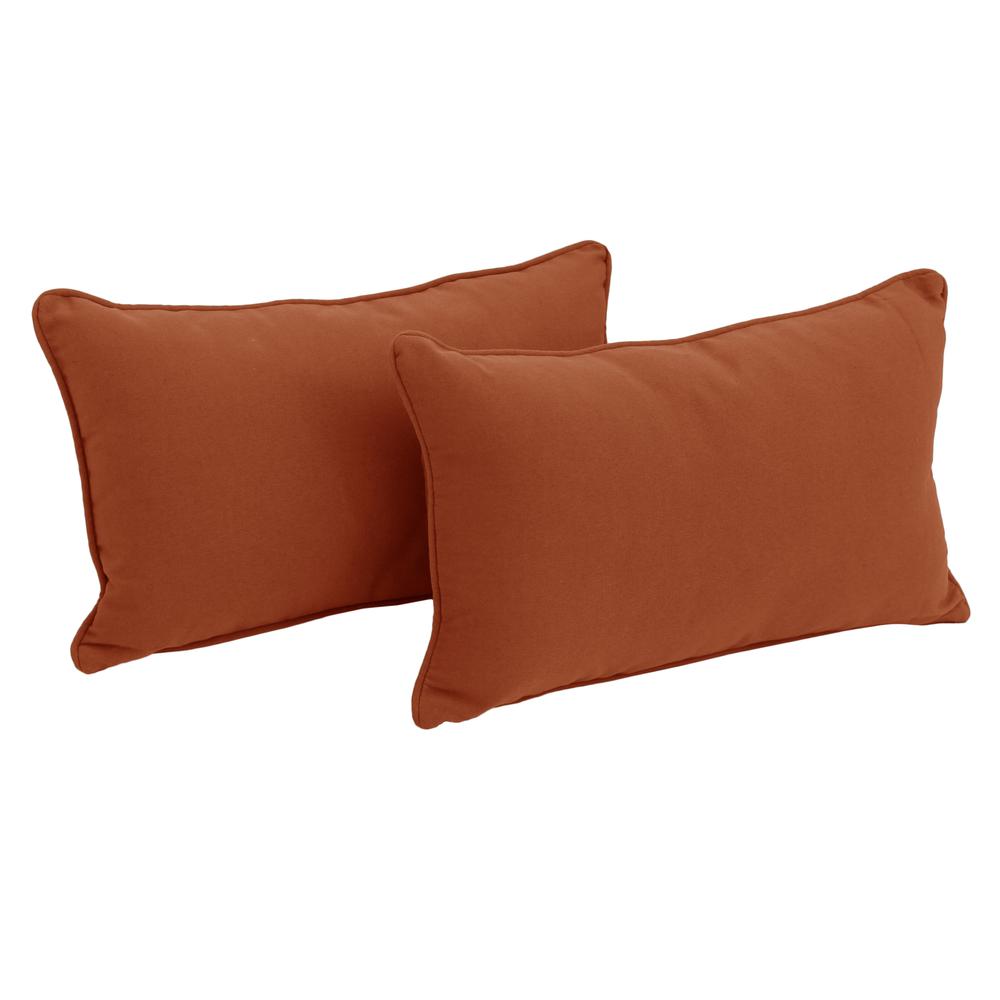 20-inch by 12-inch Double-corded Solid Twill Back Support Pillows with Inserts (Set of 2), Spice. Picture 1