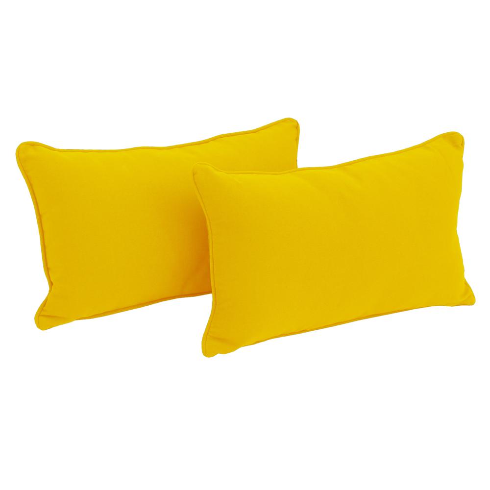 20-inch by 12-inch Double-corded Solid Twill Back Support Pillows with Inserts (Set of 2), Sunset. Picture 1