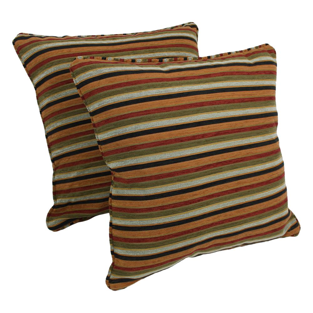 25-inch Double-corded Patterned Jacquard Chenille Square Floor Pillows with Inserts (Set of 2)  9813-CD-S2-JCH-12. Picture 1