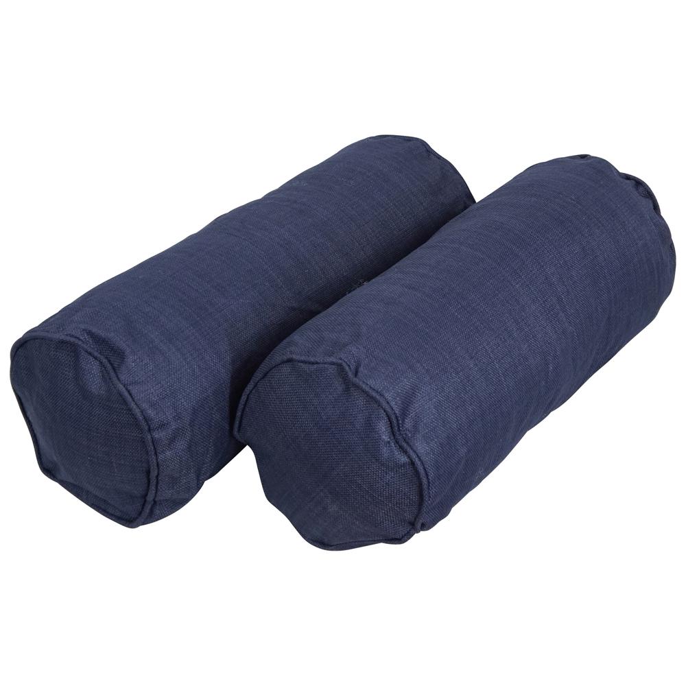 20-inch by 8-inch Double-corded Spun Polyester Bolster Pillows with Inserts (Set of 2) 9814-CD-S2-REO-SOL-05. Picture 1