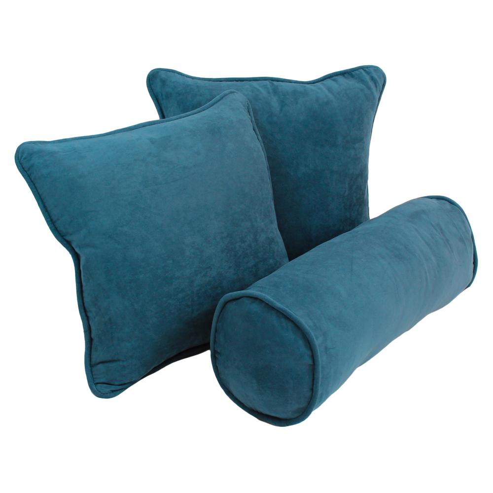 Double-corded Solid Microsuede Throw Pillows with Inserts (Set of 3) 9815-CD-S3-MS-TL. Picture 1