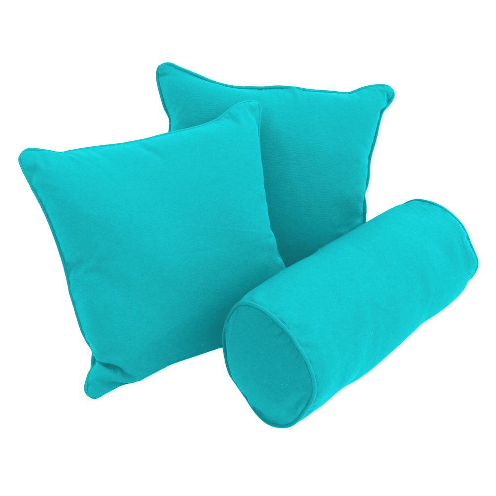 Double-corded Solid Twill Throw Pillows with Inserts (Set of 3). Picture 1
