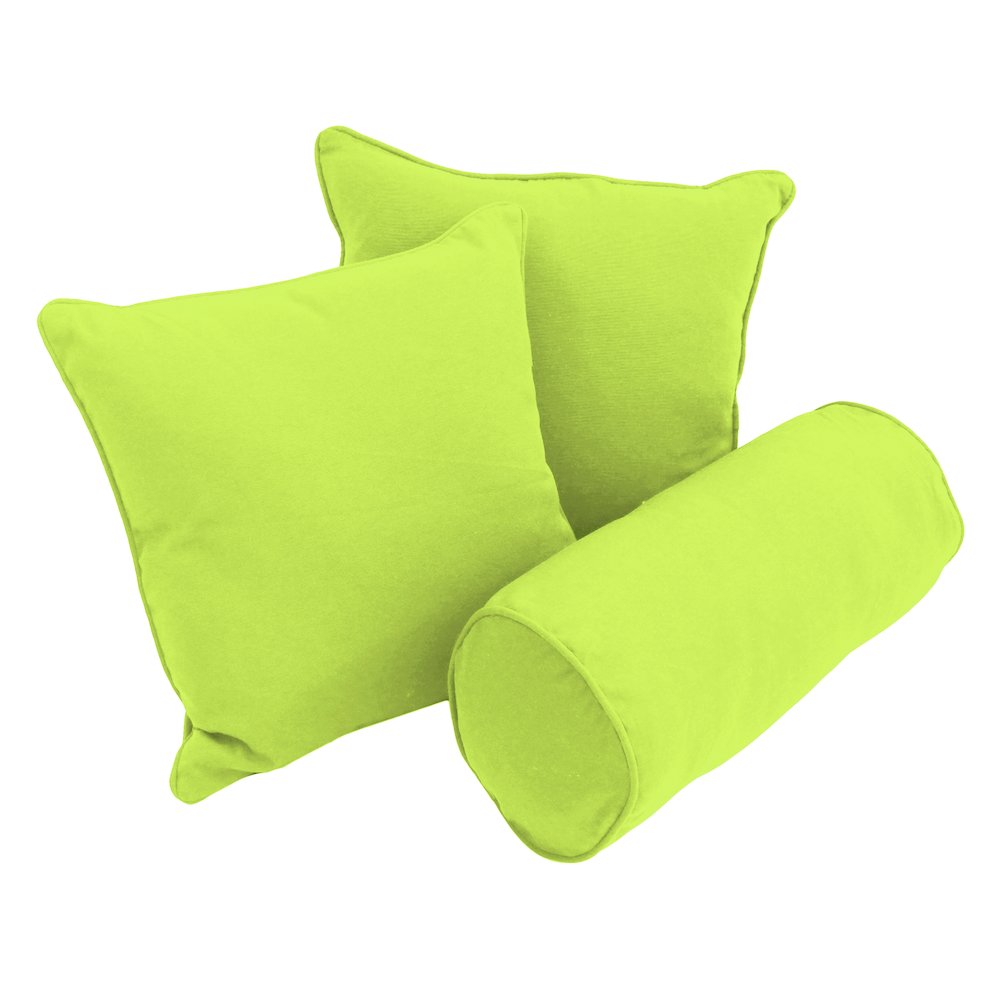 Double-corded Solid Twill Throw Pillows with Inserts (Set of 3). Picture 1