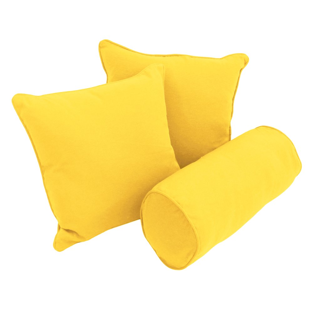 Double-corded Solid Twill Throw Pillows with Inserts (Set of 3). Picture 1