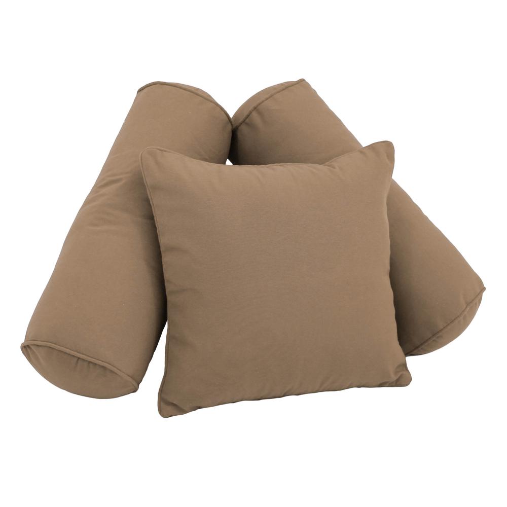 Double-corded Solid Twill Throw Pillows with Inserts (Set of 3) - Toffee. Picture 1
