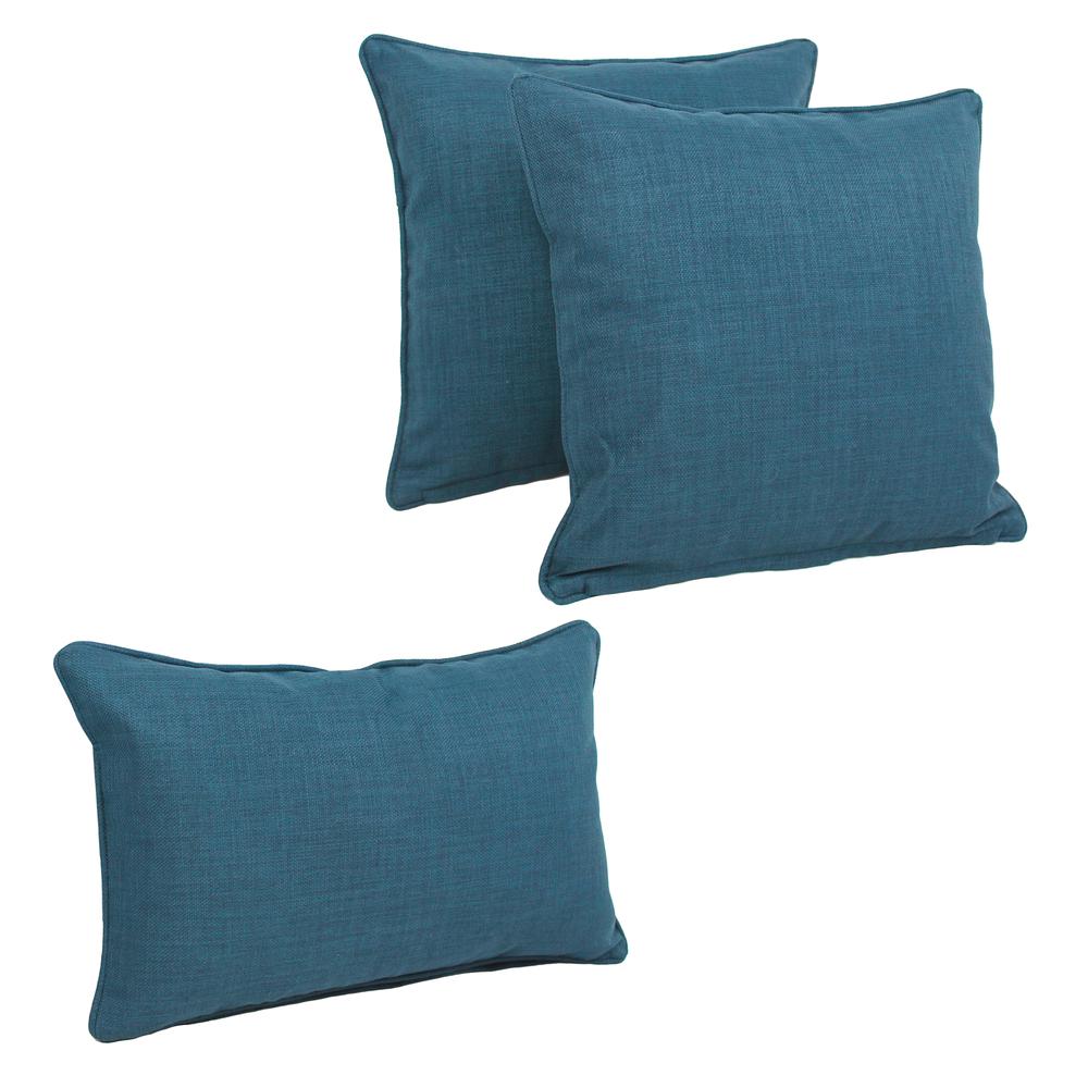 Double-corded Solid Outdoor Spun Polyester Throw Pillows with Inserts (Set of 3) 9817-CD-S3-REO-SOL-16. Picture 1