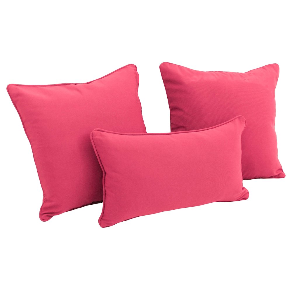 Double-corded Solid Twill Throw Pillows with Inserts (Set of 3). Picture 1