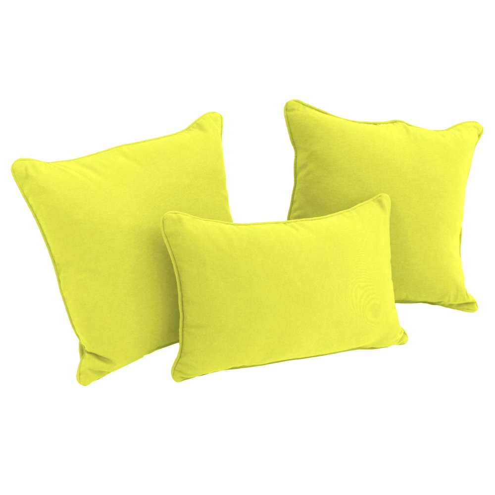 Double-corded Solid Twill Throw Pillows with Inserts (Set of 3). Picture 1