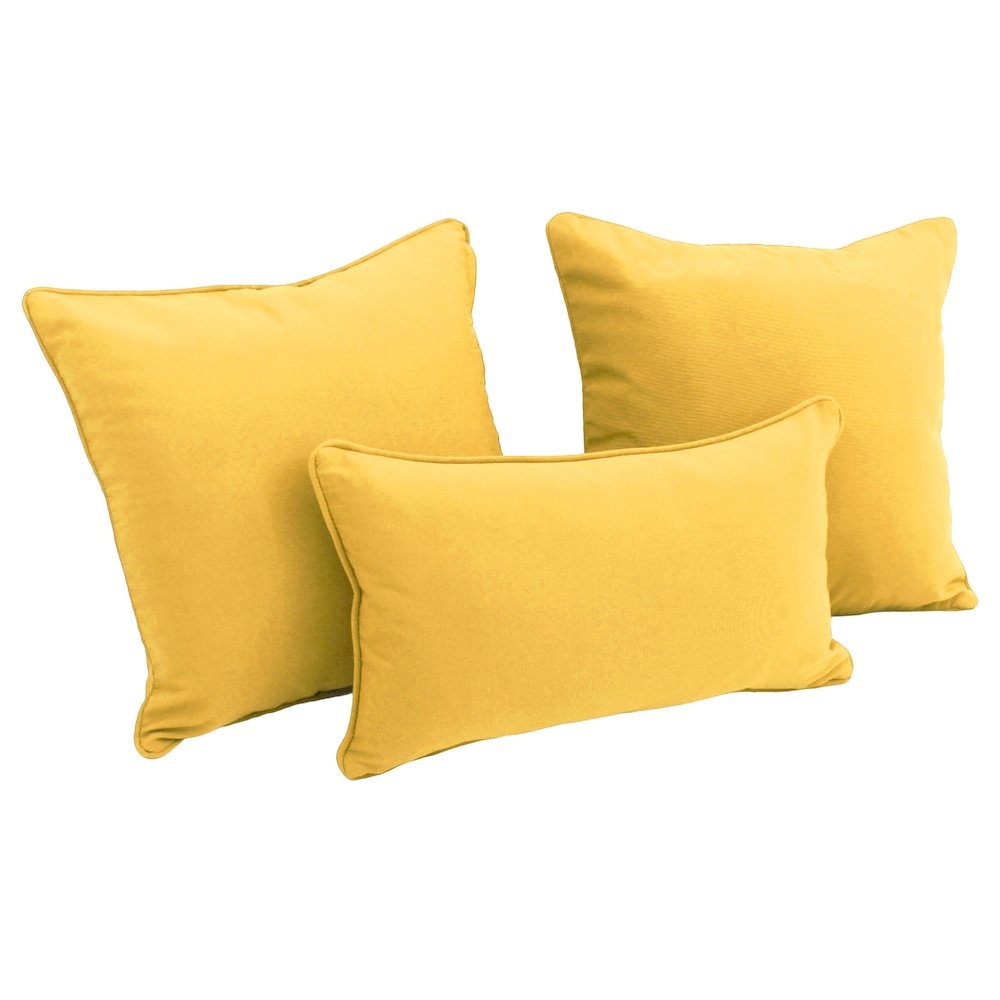 Double-corded Solid Twill Throw Pillows with Inserts (Set of 3). Picture 1