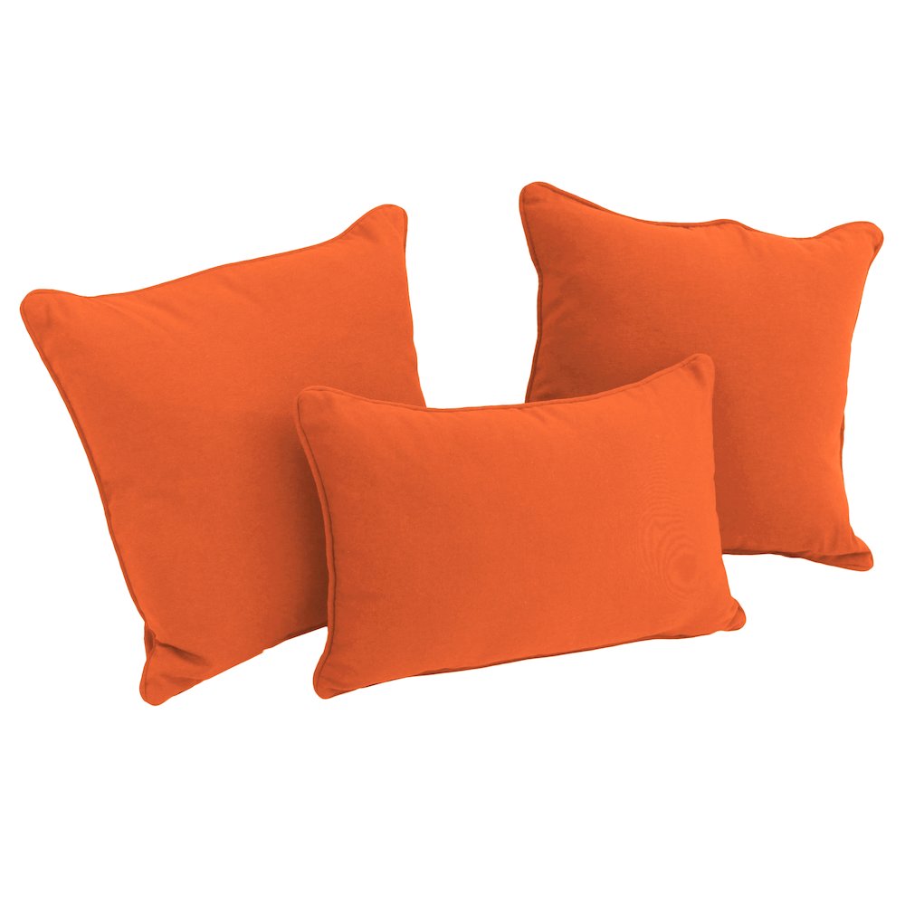 Double-corded Solid Twill Throw Pillows with Inserts (Set of 3). Picture 1