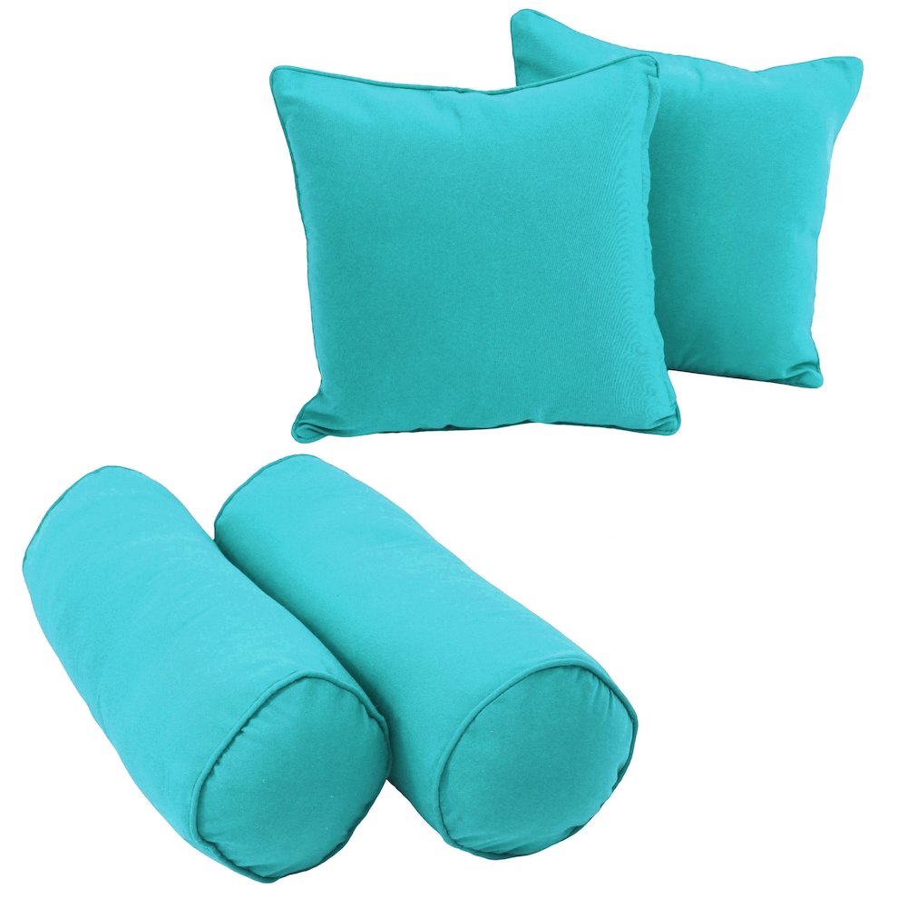 Double-corded Solid Twill Throw Pillows with Inserts (Set of 4). Picture 1