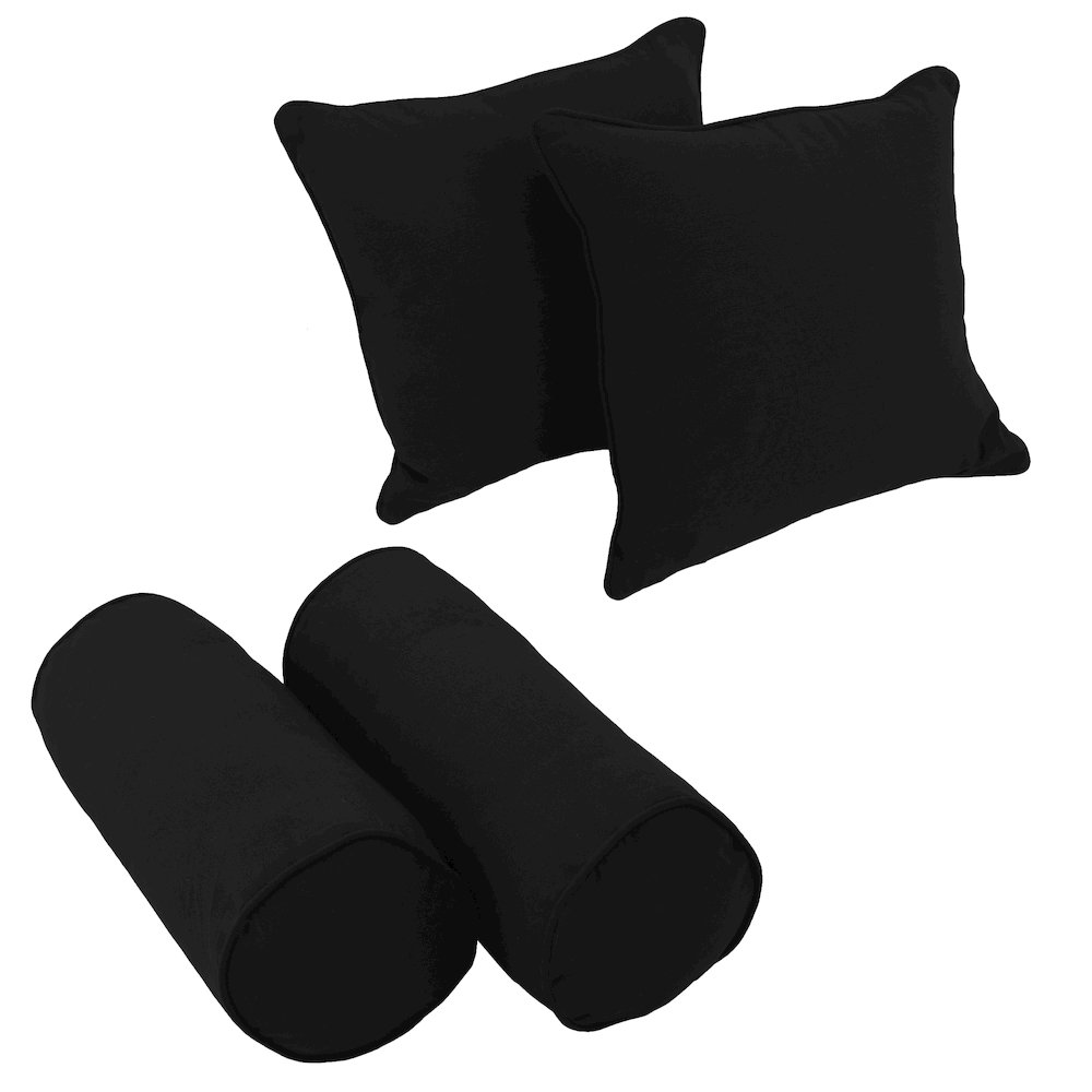 Double-corded Solid Twill Throw Pillows with Inserts (Set of 4). Picture 1