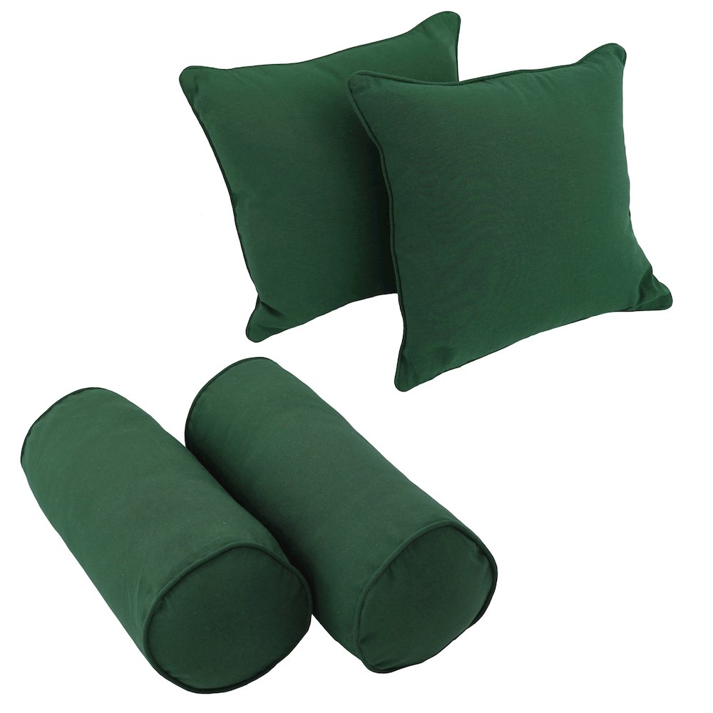 Double-corded Solid Twill Throw Pillows with Inserts (Set of 4). Picture 1