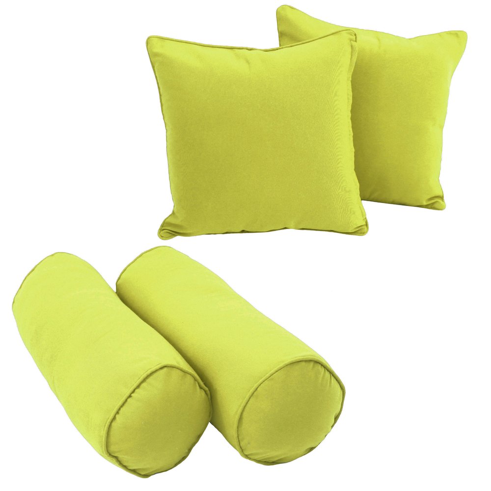 Double-corded Solid Twill Throw Pillows with Inserts (Set of 4). Picture 1