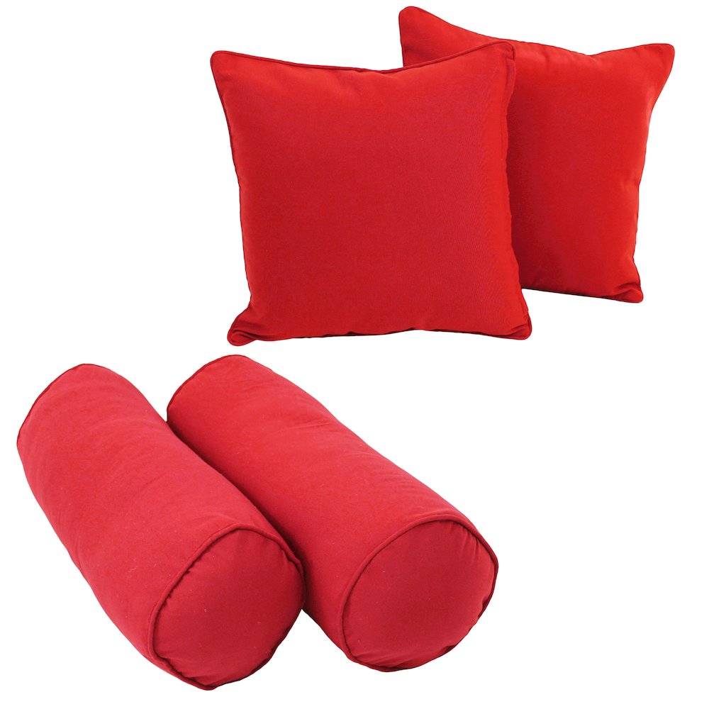 Double-corded Solid Twill Throw Pillows with Inserts (Set of 4). Picture 1