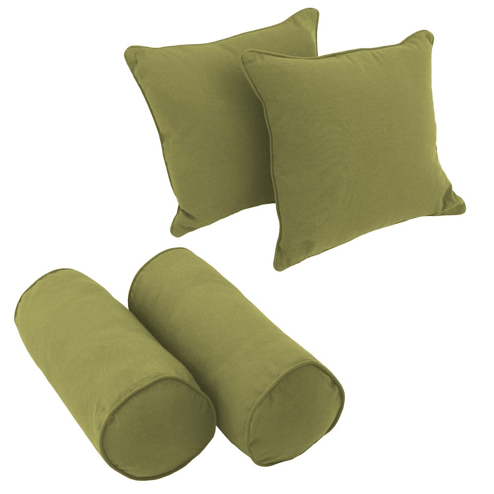 Double-corded Solid Twill Throw Pillows with Inserts (Set of 4). Picture 1
