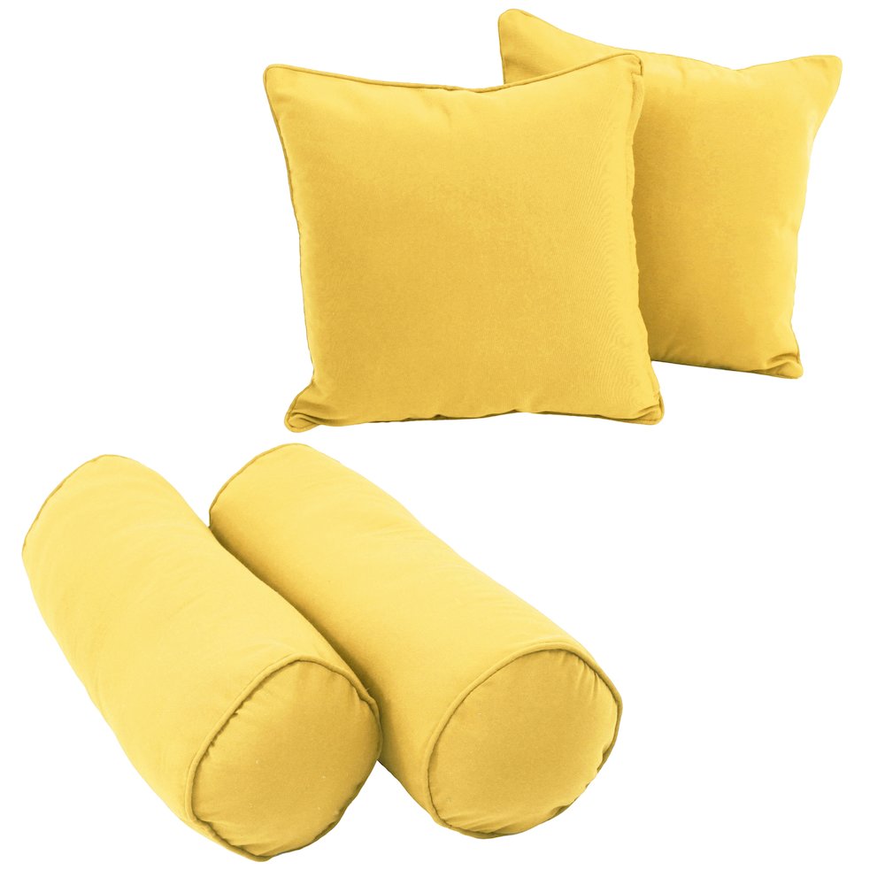 Double-corded Solid Twill Throw Pillows with Inserts (Set of 4). Picture 1