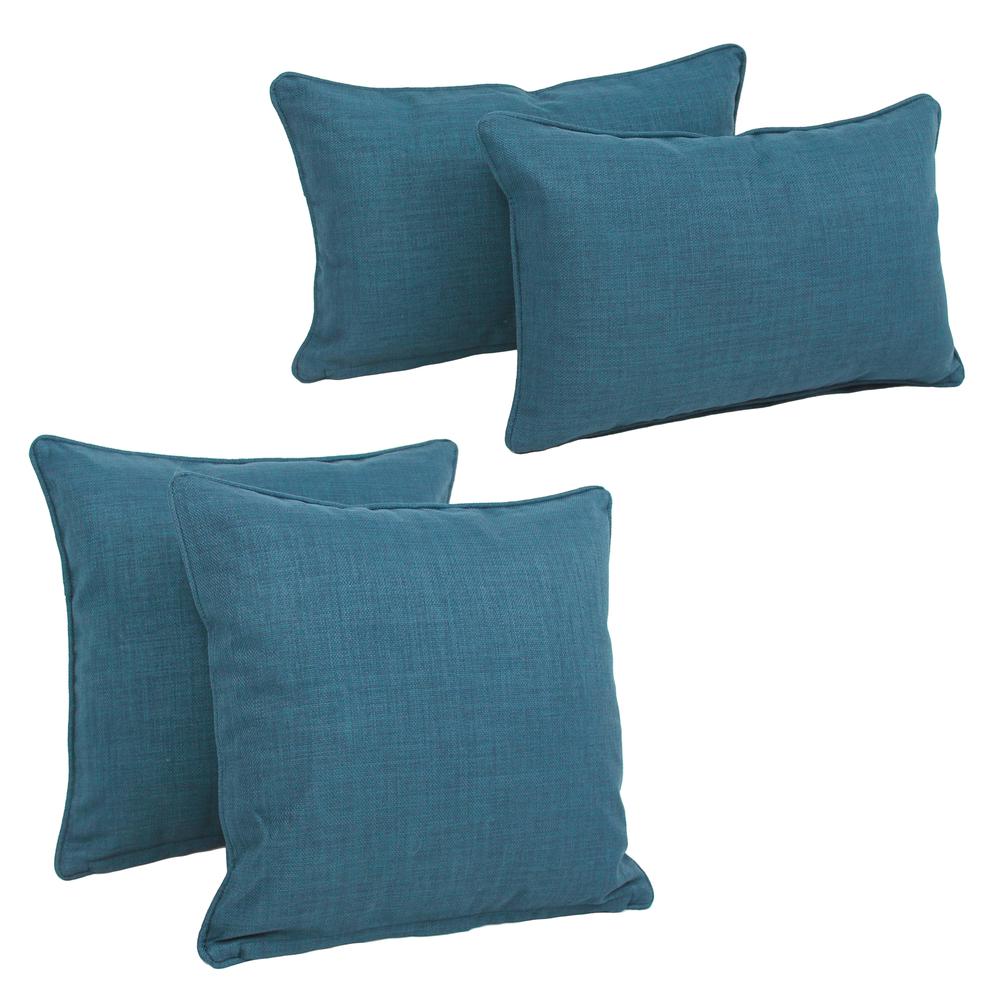 Double-corded Solid Outdoor Spun Polyester Throw Pillows with Inserts (Set of 4)  9819-CD-S4-REO-SOL-16. Picture 1