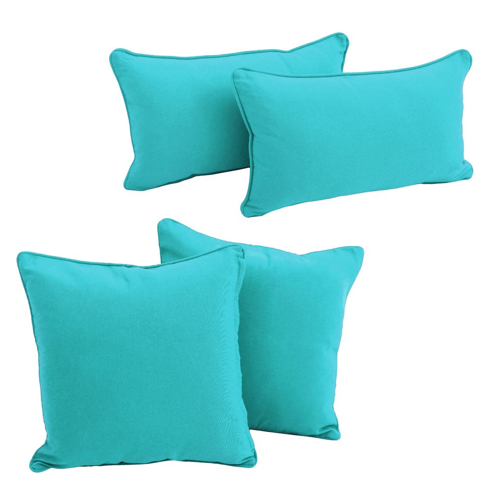 Double-corded Solid Twill Throw Pillows with Inserts (Set of 4). Picture 1