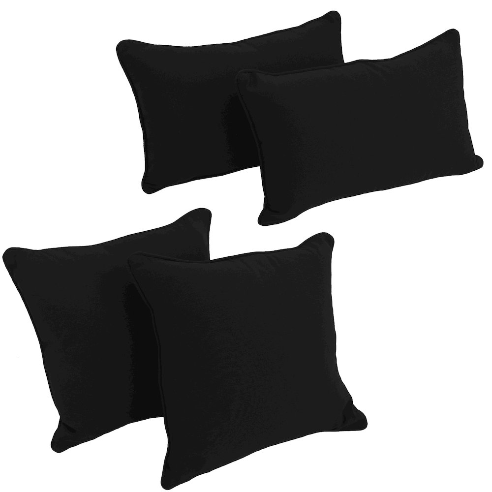 Double-corded Solid Twill Throw Pillows with Inserts (Set of 4). Picture 1