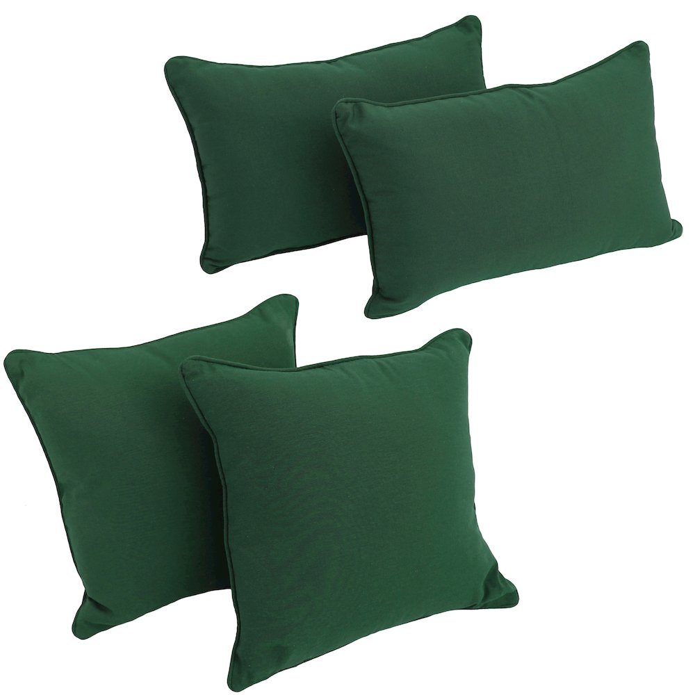 Double-corded Solid Twill Throw Pillows with Inserts (Set of 4). Picture 1