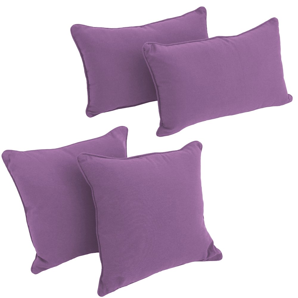 Double-corded Solid Twill Throw Pillows with Inserts (Set of 4). Picture 1