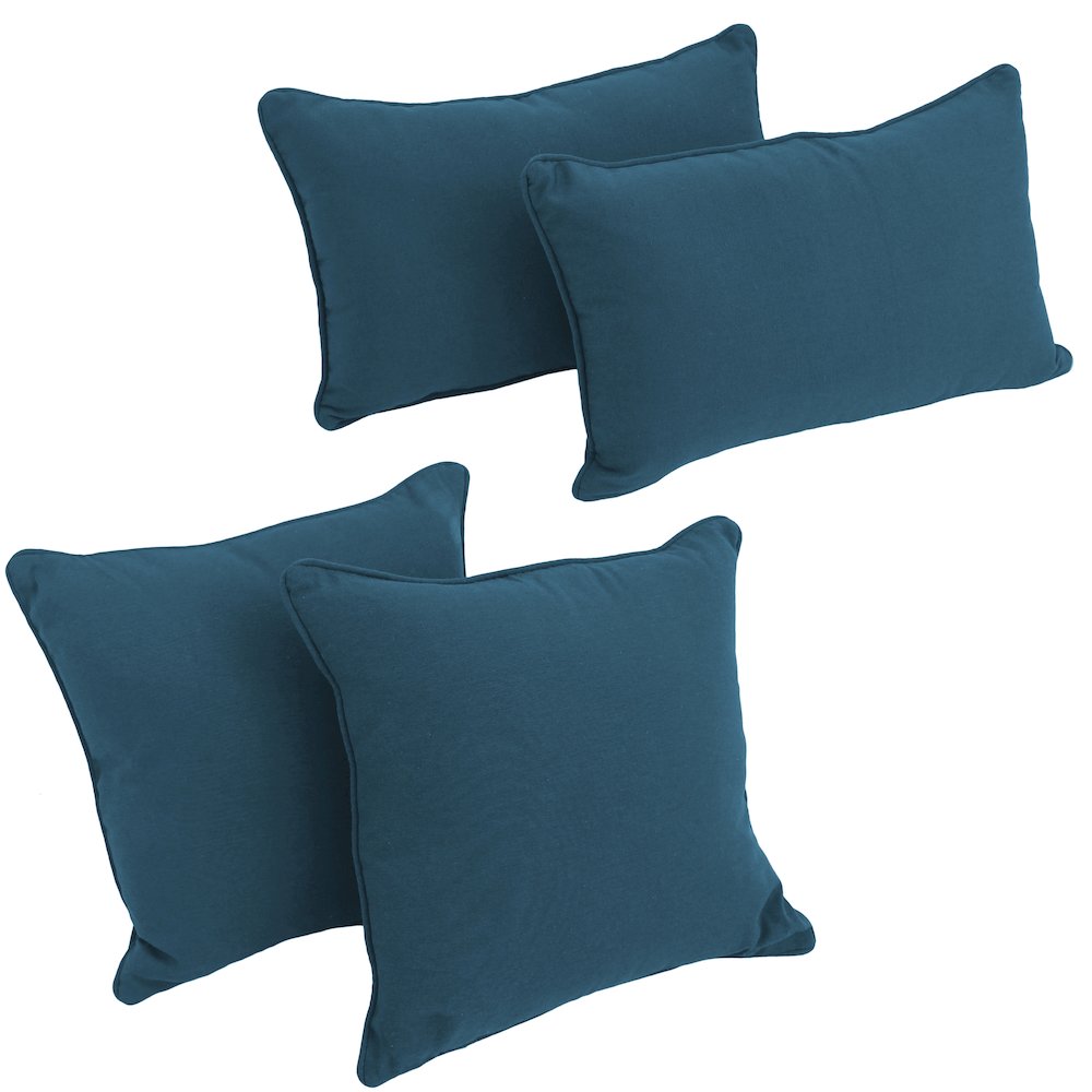 Double-corded Solid Twill Throw Pillows with Inserts (Set of 4). Picture 1