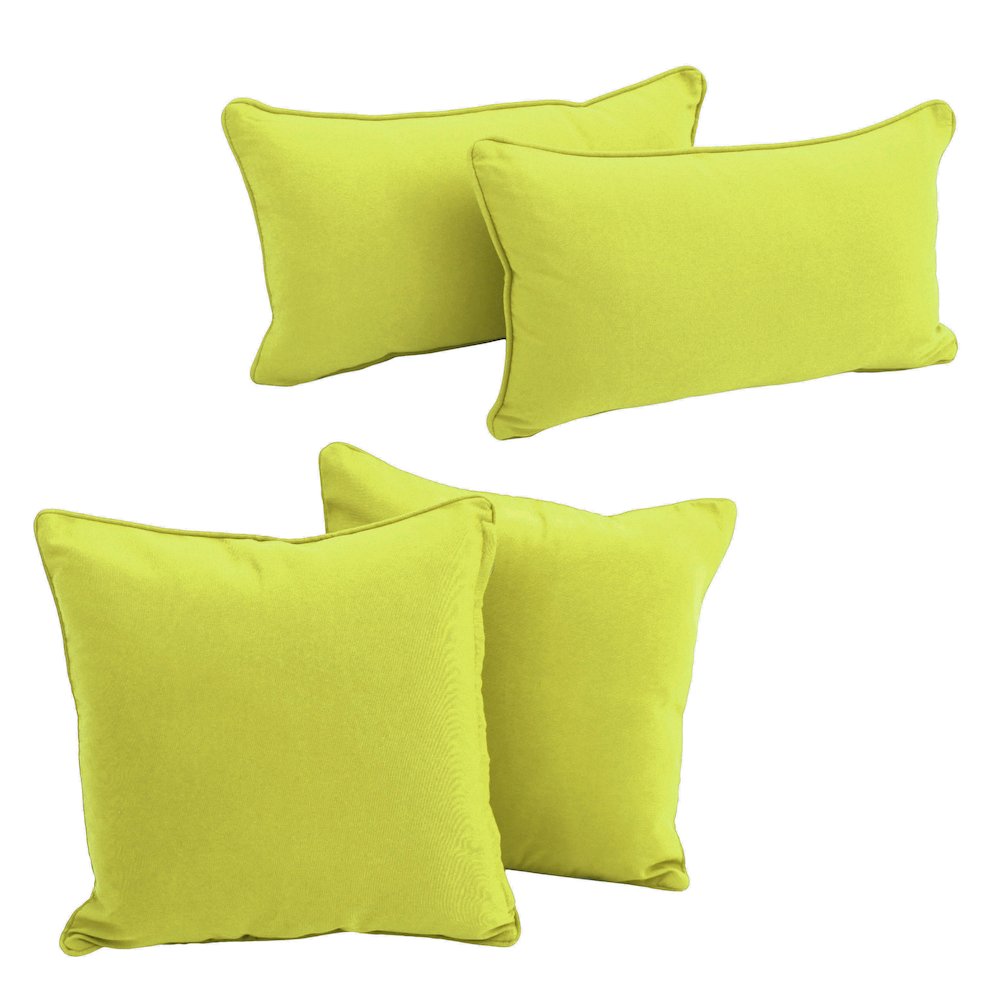 Double-corded Solid Twill Throw Pillows with Inserts (Set of 4). Picture 1