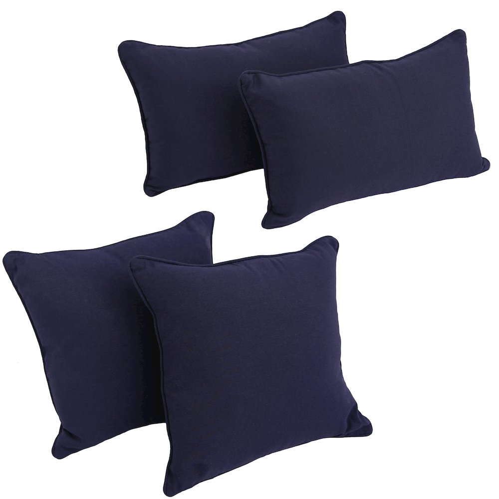 Double-corded Solid Twill Throw Pillows with Inserts (Set of 4). Picture 1