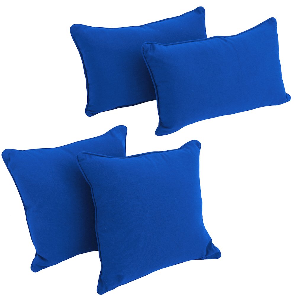 Double-corded Solid Twill Throw Pillows with Inserts (Set of 4). Picture 1