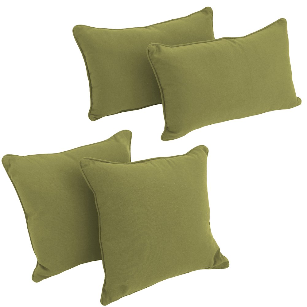 Double-corded Solid Twill Throw Pillows with Inserts (Set of 4). Picture 1