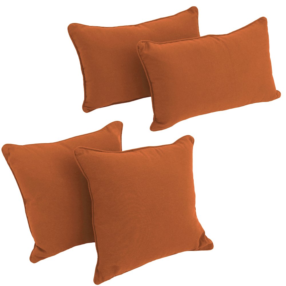 Double-corded Solid Twill Throw Pillows with Inserts (Set of 4). Picture 1