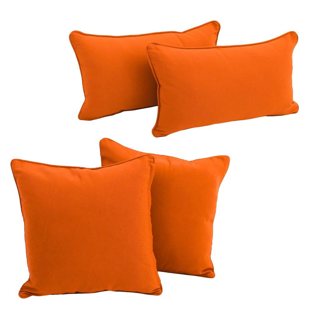 Double-corded Solid Twill Throw Pillows with Inserts (Set of 4). Picture 1