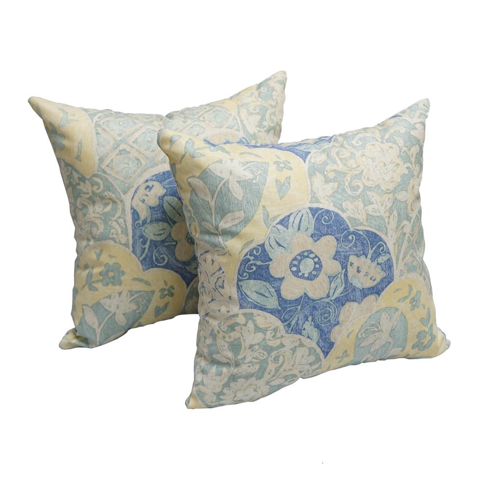17-inch Square Polyester Outdoor Throw Pillows (Set of 2)  9910-S2-CO-OD-045. Picture 1