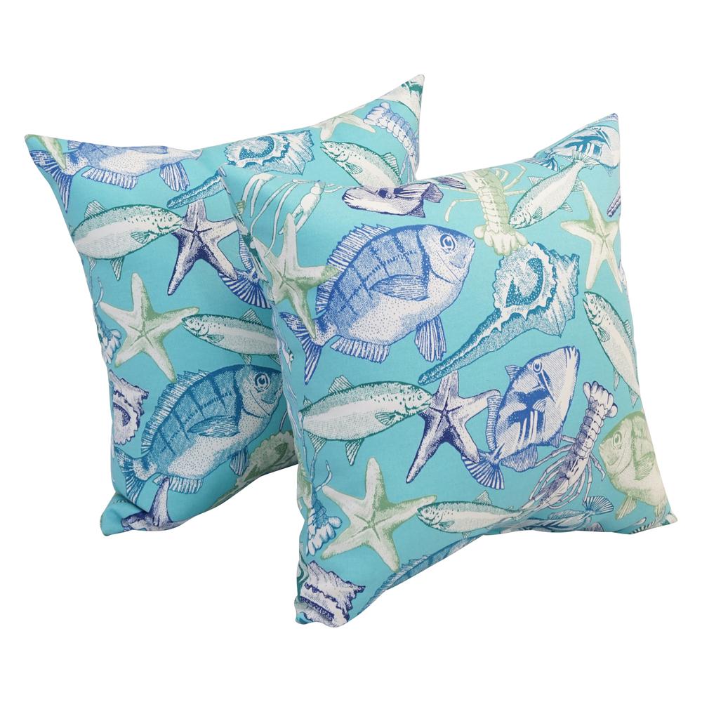 17-inch Square Polyester Outdoor Throw Pillows (Set of 2) 9910-S2-OD-114. Picture 1