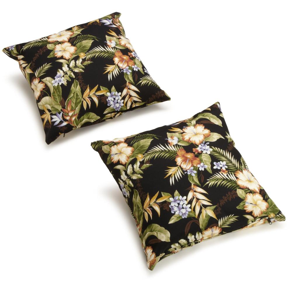Blazing Needles 17-inch Outdoor Knife Edge Throw Pillows (Set of 2). Picture 1